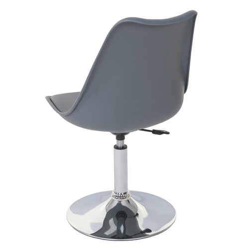 Chaises 2x chaise pivotante Malmö T501, réglable en hauteur, similicuir ~ gris foncé