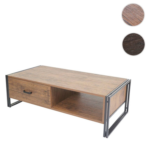 Mendler - Table basse de salon HWC-A27, 41x120x60cm structure 3D, couleur chêne sauvage Mendler - Meuble tv table basse