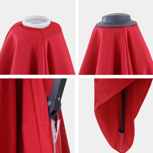 Accessoires parasol Toile de rechange pour parasol déporté de luxe HWC, 3x3m ~ rouge