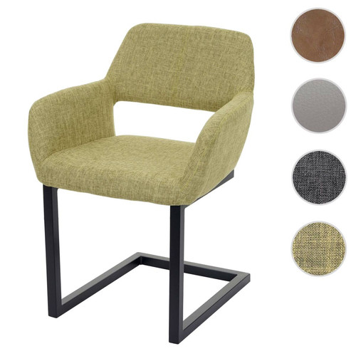 Mendler - Chaise de salle à manger HWC-A50 II, rétro ~ tissu, vert clair Mendler  - Chaise Starck Chaises