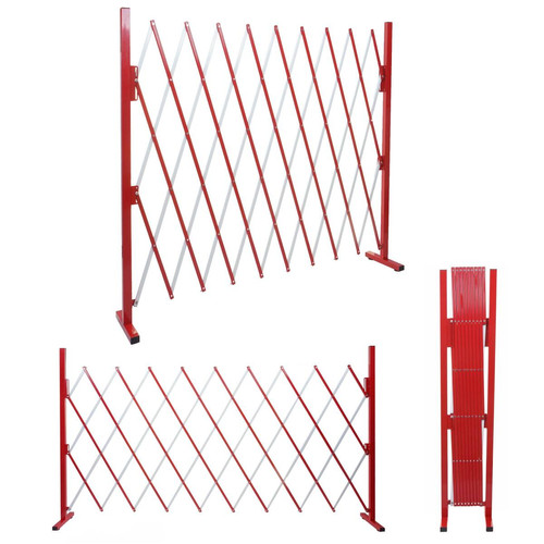 Mendler - Grillage HWC-B34, grille protectrice télescopique, aluminium rouge/blanc ~ hauteur 153cm, largeur 32-265cm Mendler - Mendler