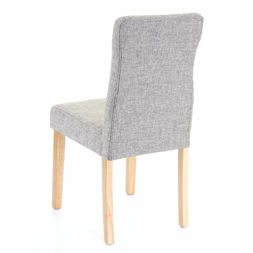 Mendler 6x chaise de salle à manger HWC-E58, fauteuil ~ tissu gris, pieds clairs
