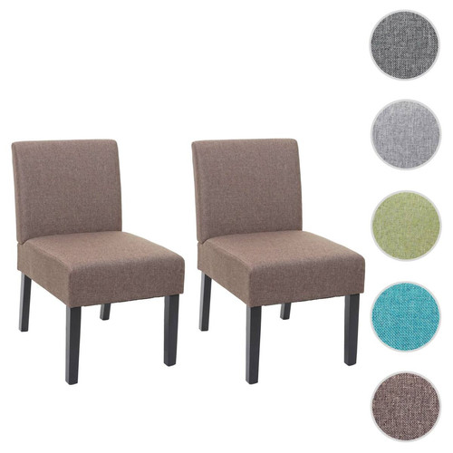 Mendler - 2x chaise de salle à manger HWC-F61, fauteuil lounge, tissu/textil ~ marron Mendler  - Chaise écolier Chaises