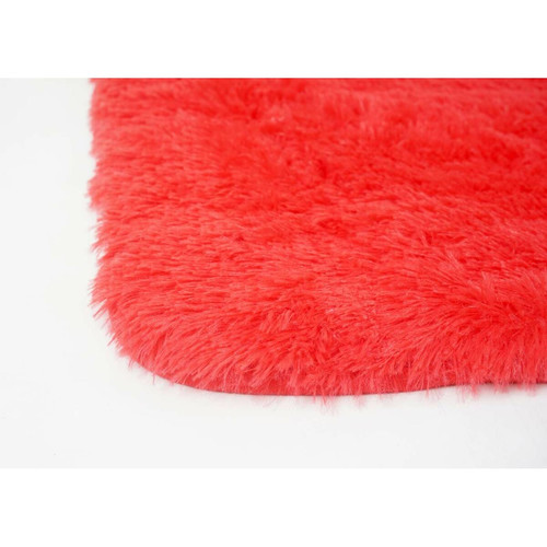 Mendler Tapis HWC-F69, shaggy, épais, poil long, tissu/textile, cotonneux, doux, 200x140cm ~ rouge