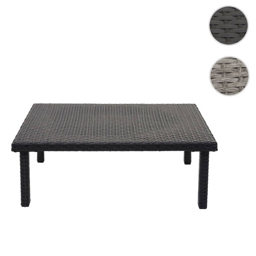 Mendler - Table d'appoint en polyrotin HWC-G16, table de jardin/balcon, gastronomie 80x50cm ~ noir Mendler  - Ensembles tables et chaises Mendler