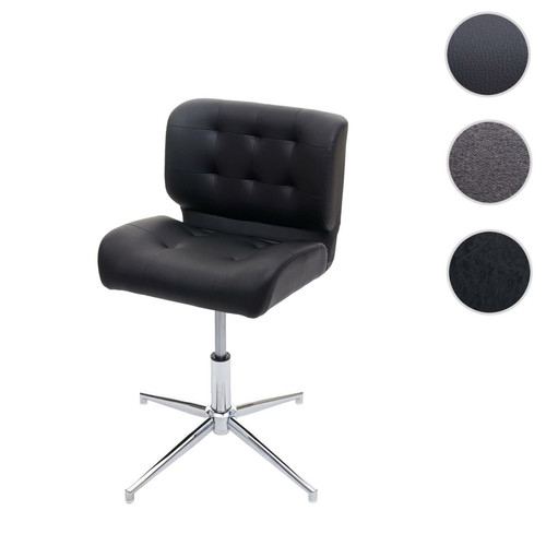 Mendler - Chaise de salle à manger HWC-H42, pivotante, réglable en hauteur ~ similicuir noir, pied chromé Mendler  - Chaises Cuir