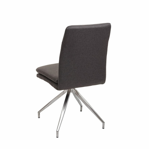 Chaises 6x chaise de salle à manger HWC-H70, chaise de cuisine fauteuil chaise, tissu/textile inox brossé ~ gris-brun