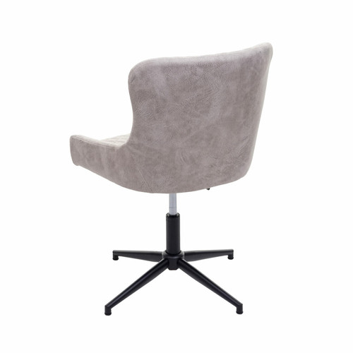 Mendler Chaise de salle à manger HWC-H79, réglable en hauteur, pivotante, métal vintage ~ tissu-textile gris