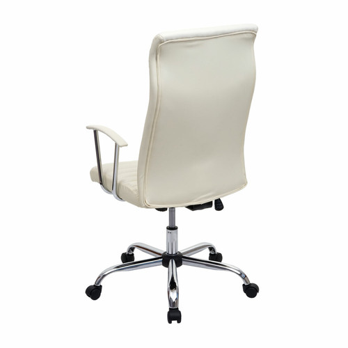 Mendler Chaise de bureau Cagliari, chaise pivotante, chaise de direction, cuir synthétique ~ crème-beige
