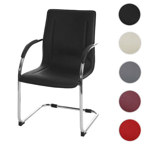 Mendler - Chaise de salle à manger Samara, chaise cantilever, chaise de cuisine avec dossier, PVC acier  ~ noir Mendler  - Chaise Starck Chaises