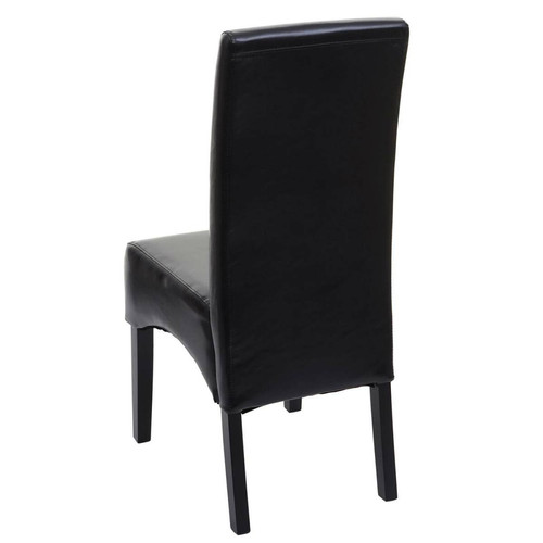 Mendler Chaise de salle à manger Latina, chaise de cuisine, cuir ~ noir, pieds foncés