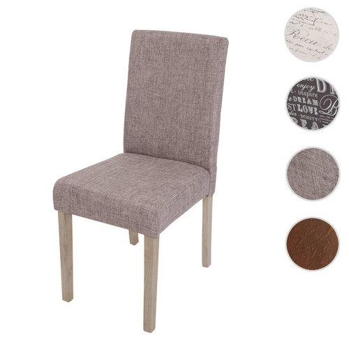 Mendler - Chaise de salle à manger Littau, chaise de cuisine, tissu/textile ~ gris, pieds marron Mendler  - Chaises Mendler
