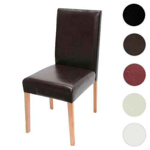 Mendler - Chaise de salle à manger Littau, chaise de cuisine, similicuir ~ marron, pieds clairs Mendler  - Chaises Cuir