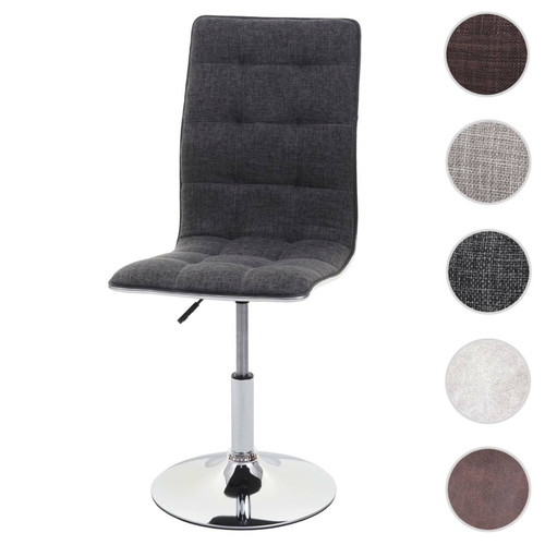 Mendler - Chaise de salle à  manger HWC-C41, chaise de cuisine, pivotante et réglable en hauteur, tissu/textile ~ gris Mendler  - Chaise réglable Chaises
