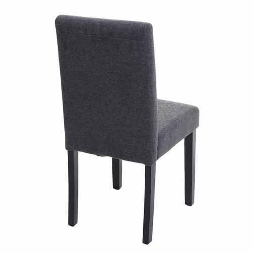 Chaises 4x chaise de salle à manger chaise de cuisine Littau ~ textile, gris anthracite, pieds foncés