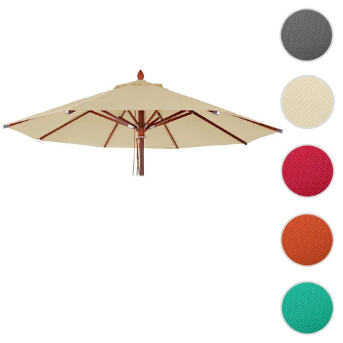 Mendler - Toile pour parasol de gastronomie en bois HWC-C57, rond Ø4m polyester 3kg ~ crème Mendler  - Accessoires parasol