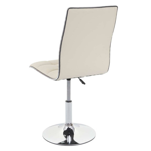 Mendler Chaise de salle à  manger HWC-C41, chaise de cuisine, pivotante et réglable en hauteur, similicuir ~ crème