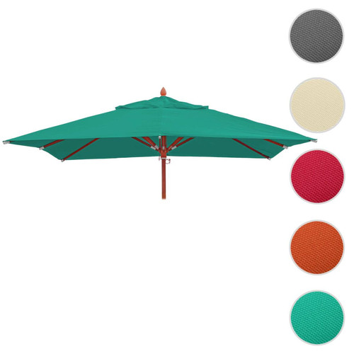 Mendler - Toile pour gastronomie parasol en bois HWC-C57, carré 3x3m polyester 3kg ~ bleu-vert Mendler  - Jardin