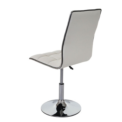 Mendler Chaise de salle à  manger HWC-C41, chaise de cuisine, pivotante et réglable en hauteur, similicuir ~ blanc