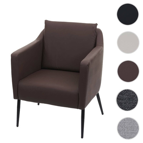 Mendler - Fauteuil de salon HWC-H93a, fauteuil cocktail fauteuil relax fauteuil ~ similicuir marron Mendler  - Fauteuils