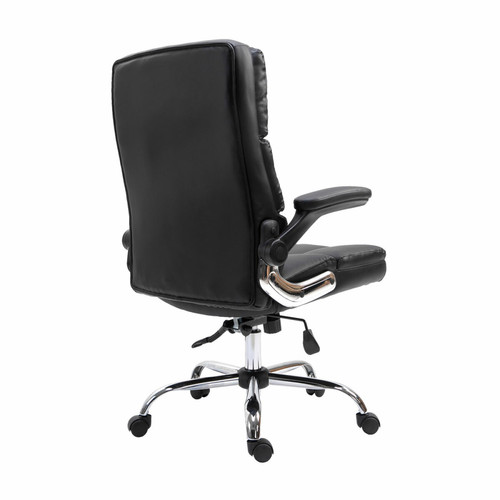 Bureau et table enfant Chaise de bureau HWC-J21, chaise de direction chaise pivotante chaise de bureau, ~ similicuir noir