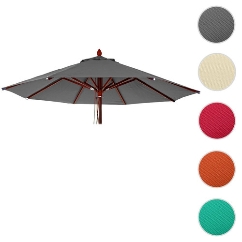 Mendler - Toile pour parasol de gastronomie en bois HWC-C57, rond Ø3m polyester 3kg ~ anthracite Mendler  - Jardin