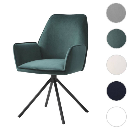 Mendler - Chaise de salle à manger HWC-G67, chaise de cuisine, pivotante, auto-position ~ velours, vert Mendler  - Chaise écolier Chaises