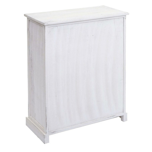 Commode Commode HWC-H21, armoire à tiroirs, tiroir panier en bois massif 80x60x30cm ~ blanc miteux