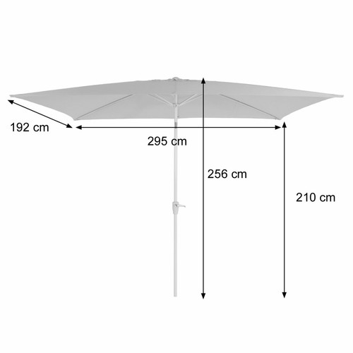 Parasols Parasol N23, parasol de jardin, 2x3m rectangulaire inclinable, polyester/aluminium 4,5kg ~ bleu