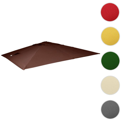 Mendler - Revêtement pour parasol de luxe HWC-A96, revêtement de remplacement 3,5x3,5m (Ø4,95m) polyester 4kg ~ brun Mendler  - heute-wohnen