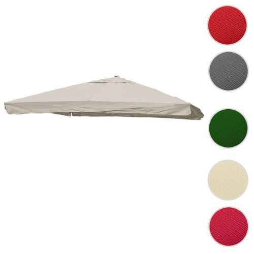 Mendler - Toile pour parasol de luxe HWC-A96 avec rabat 3x4m (Ø5m) polyester 4kg ~ gris crème Mendler  - heute-wohnen