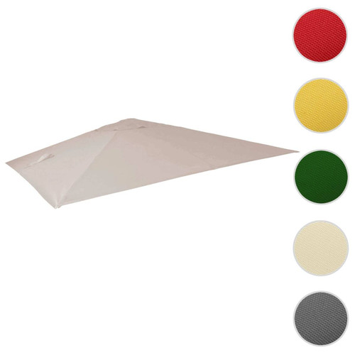 Mendler - Toile pour parasol de luxe HWC-A96 3,5x3,5m (Ø4,95m) polyester 4kg ~ crème-gris Mendler  - Jardin
