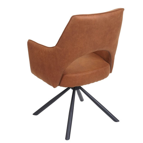 Chaises Lot de 6 chaises de salle à manger HWC-K30, fauteuil de cuisine, pivotant Auto-Position, tissu/textile ~ aspect daim brun