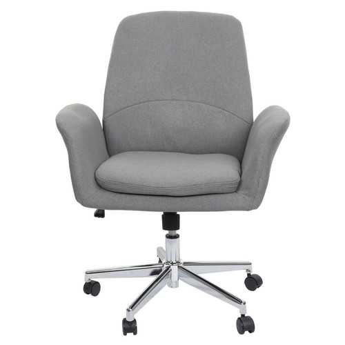 Mendler - Chaise de bureau HWC-K23, chaise de bureau chaise pivotante tissu/textile avec accoudoirs ~ gris Mendler  - Maison