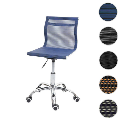 Mendler - Chaise de bureau HWC-K53, chaise pivotante chaise de bureau chaise d'ordinateur, tissu résille/textile ~ bleu Mendler - Chaise bureau enfant Bureau et table enfant