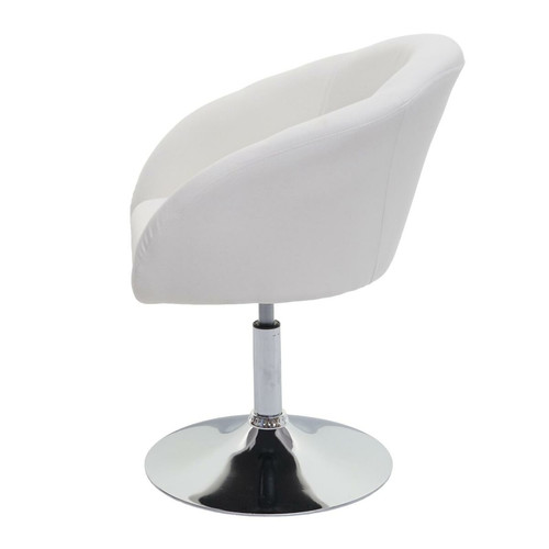 Mendler Chaise de salle à manger HWC-F19, chaise de cuisine chaise pivotante fauteuil lounge ~ tissu crème-blanc