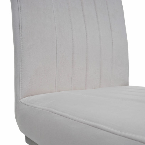 Chaises Lot de 2 chaises cantilever HWC-L14, chaise visiteur chaise de conférence, velours inox brossé ~ crème-blanc