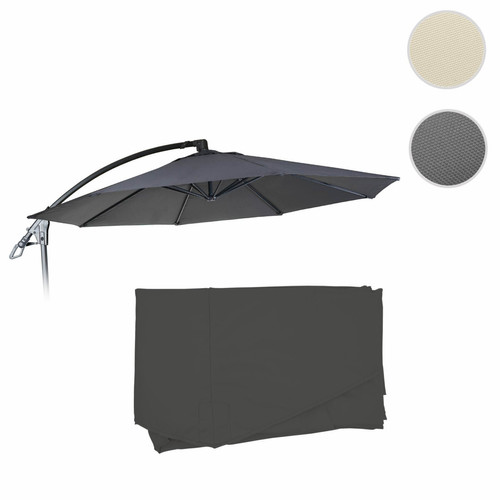 Parasols Mendler Toile de rechange pour Parasol déporté Deluxe HWC-D14, toile de parasol ronde Ø 3m ~ anthracite sans rabat