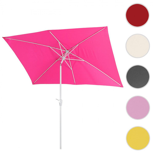 Mendler - Parasol N23, parasol de jardin, 2x3m rectangulaire inclinable, polyester/aluminium 4,5kg ~ rose - Parasols