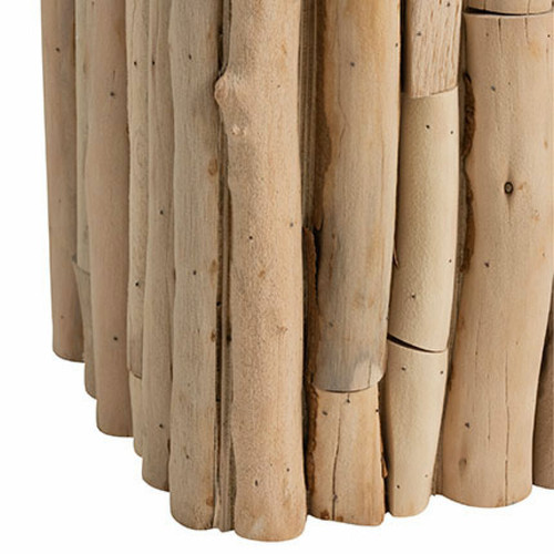 Mes Sellette carrée 34x34x76 cm en bois d'eucalyptus naturel
