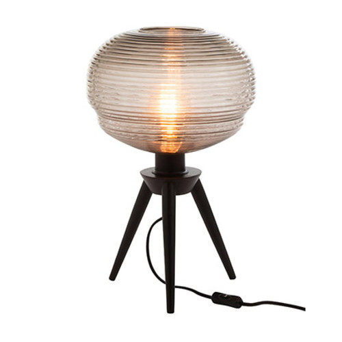 Mes - Lampe de table 30x30x44 cm en verre et pieds en bois Mes - Pieds de table en bois