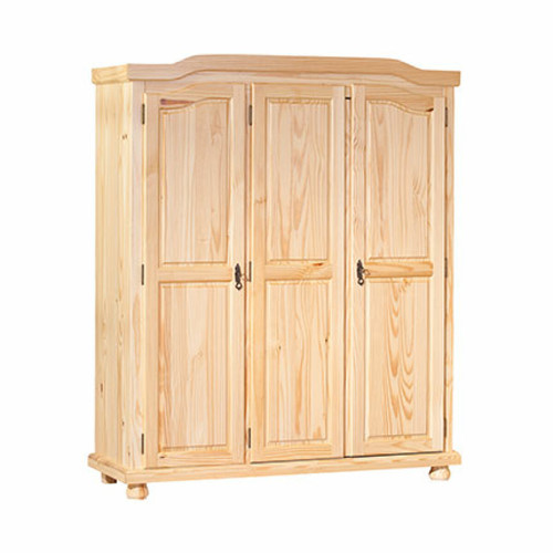 Mes - Armoire 3 portes 150 cm en pin massif - CHAMBERY Mes  - Armoire