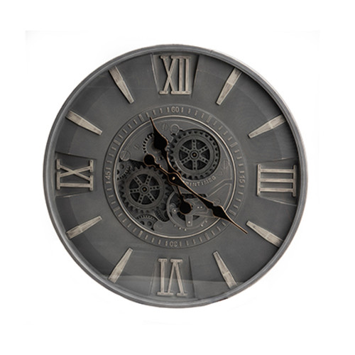 Mes - Horloge chiffres romains 59 cm en métal gris foncé Mes  - Horloge chiffres romains