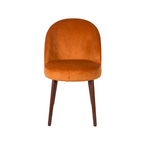 Mes - Lot de 2 chaises 51x59x85,5 en velours orange - BARBARA Mes  - Chaise scandinave grise Chaises
