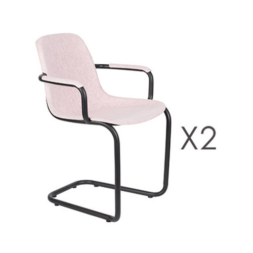 Mes - Lot de 2 chaises avec accoudoirs 59x55x78,5 cm rose - THIRSTY Mes - Chaise scandinave grise Chaises