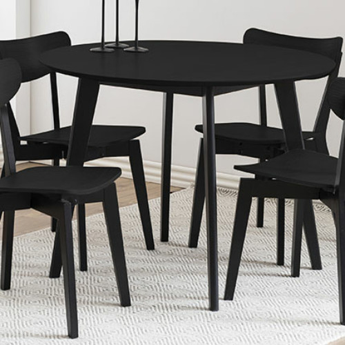 Mes - Table à manger ronde 105 cm décor chêne noir - SELDA Mes  - Table ronde Tables à manger