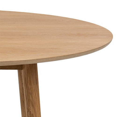 Tables à manger Table à manger ronde 120x120x75 cm décor chêne naturel - NAWEL