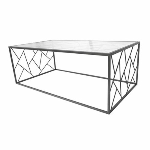 Mes - Table basse 110x40x60 cm en métal avec piètement triangles - GEOMY Mes  - Salon, salle à manger