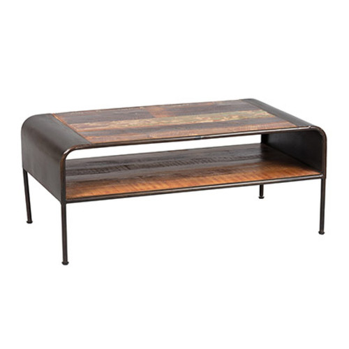 Mes - Table basse 110x60x45 cm en bois recyclé et métal - HUNTER Mes  - Table basse bois metal recycle