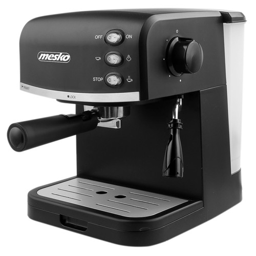 Expresso - Cafetière Mesko Machine à Espresso Manuelle 15 Bars, Réservoir d'eau 1,5 L, Buse Vapeur à Lait, 850, Noir, Mesko, MS 4409